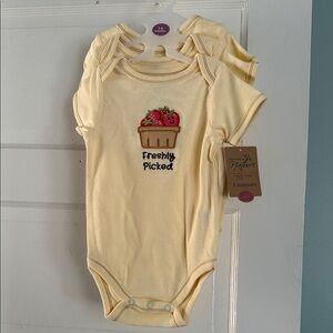 Touched by Nature Unisex Baby Organic Cotton Bodysuits 3 pack 3-6 months